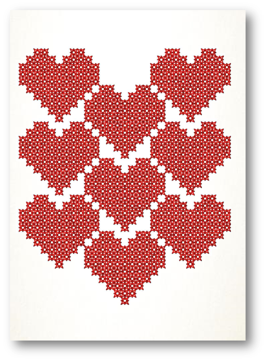 Love Cross Stitched Greeting Card